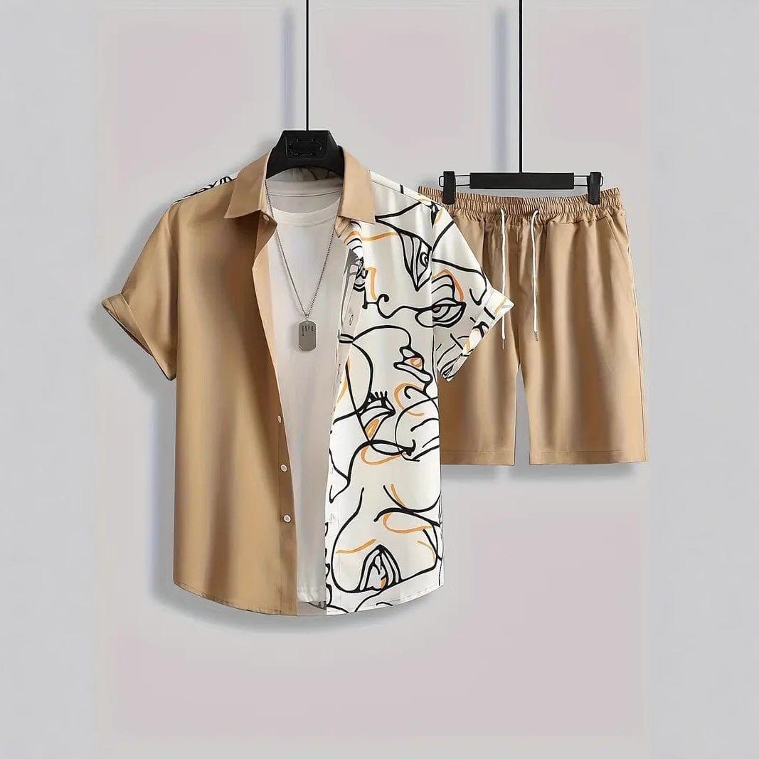 Men's Animal Print Short Sleeve Shirt & Shorts Set – Trendy Sportswear by LUXE AHMAR – Available at LUXE AHMAR