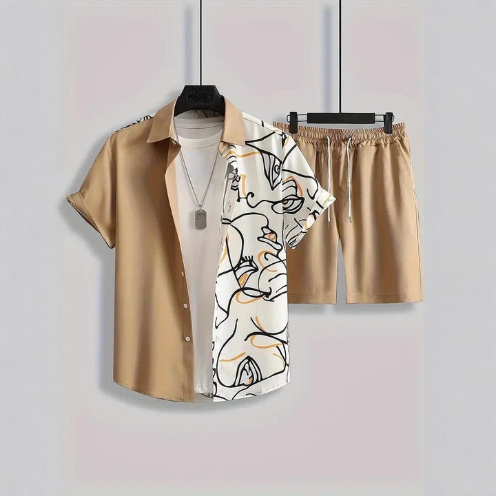 Men's Animal Print Short Sleeve Shirt & Shorts Set – Trendy Sportswear by LUXE AHMAR – Available at LUXE AHMAR