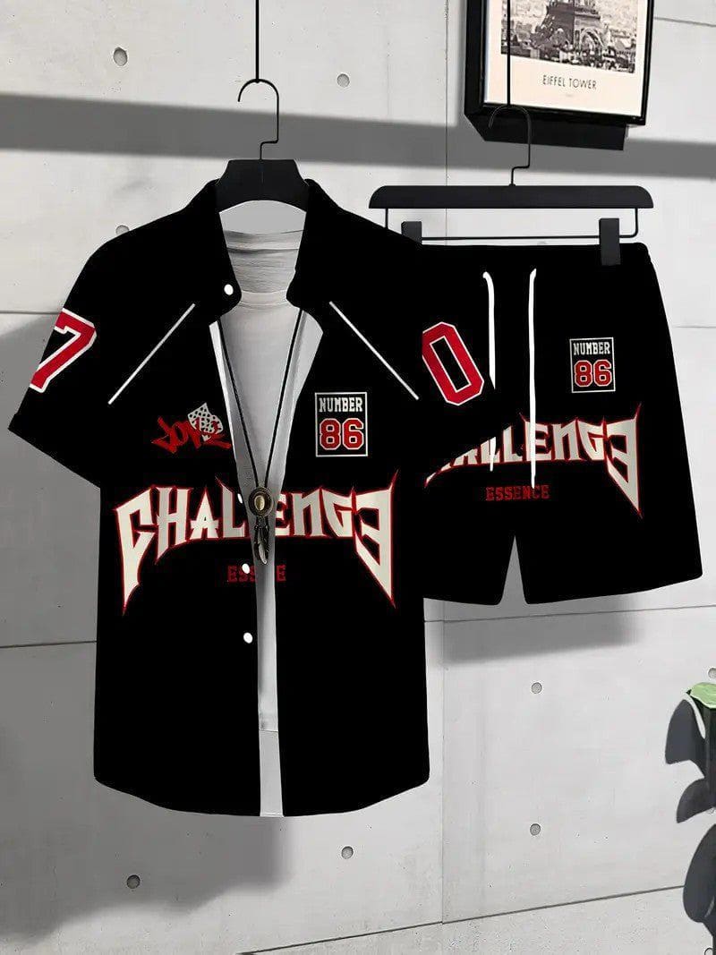 Men's Animal Print Short Sleeve Shirt & Shorts Set – Trendy Sportswear by LUXE AHMAR – Available at LUXE AHMAR