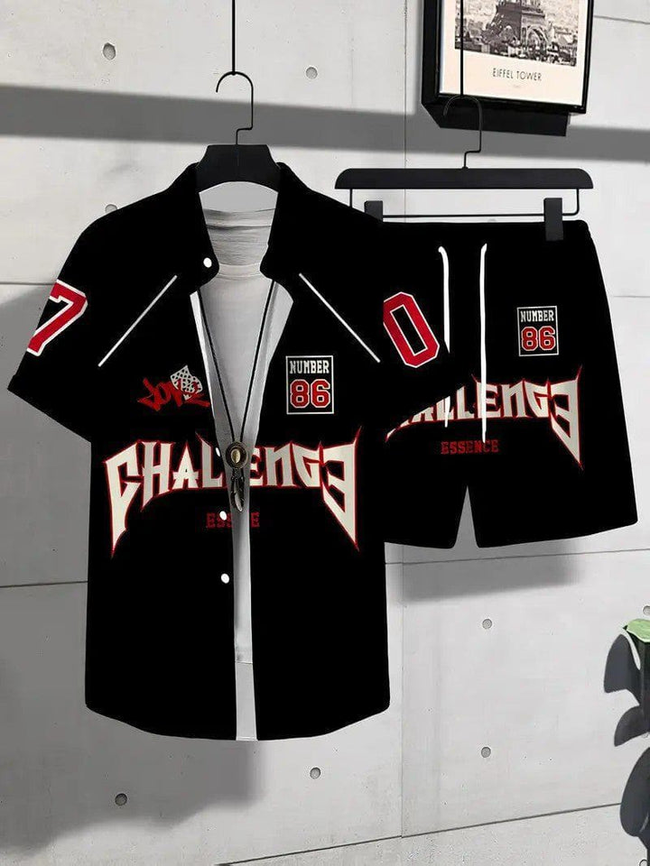 Men's Animal Print Short Sleeve Shirt & Shorts Set – Trendy Sportswear by LUXE AHMAR – Available at LUXE AHMAR