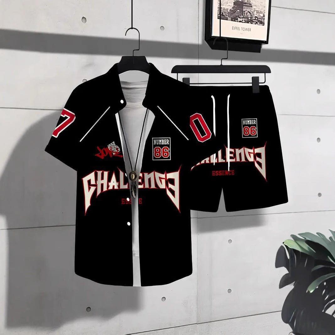 Men's Animal Print Short Sleeve Shirt & Shorts Set – Trendy Sportswear by LUXE AHMAR – Available at LUXE AHMAR