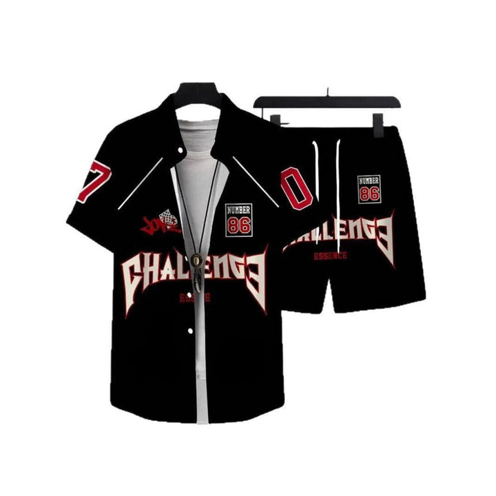 Men's Animal Print Short Sleeve Shirt & Shorts Set – Trendy Sportswear by LUXE AHMAR – Available at LUXE AHMAR
