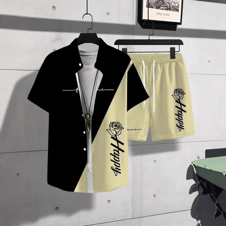 Men's Animal Print Short Sleeve Shirt & Shorts Set – Trendy Sportswear by LUXE AHMAR – Available at LUXE AHMAR