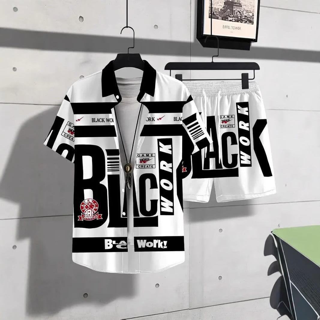 Men's Animal Print Short Sleeve Shirt & Shorts Set – Trendy Sportswear by LUXE AHMAR – Available at LUXE AHMAR