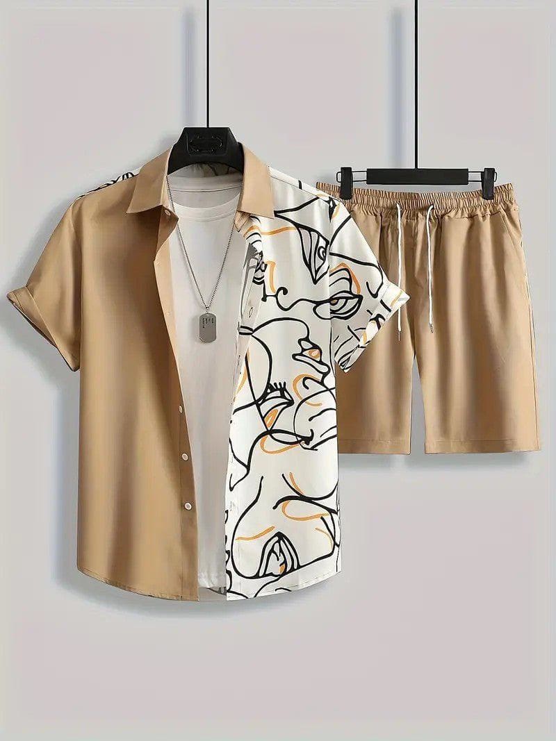 Men's Animal Print Short Sleeve Shirt & Shorts Set – Trendy Sportswear by LUXE AHMAR – Available at LUXE AHMAR