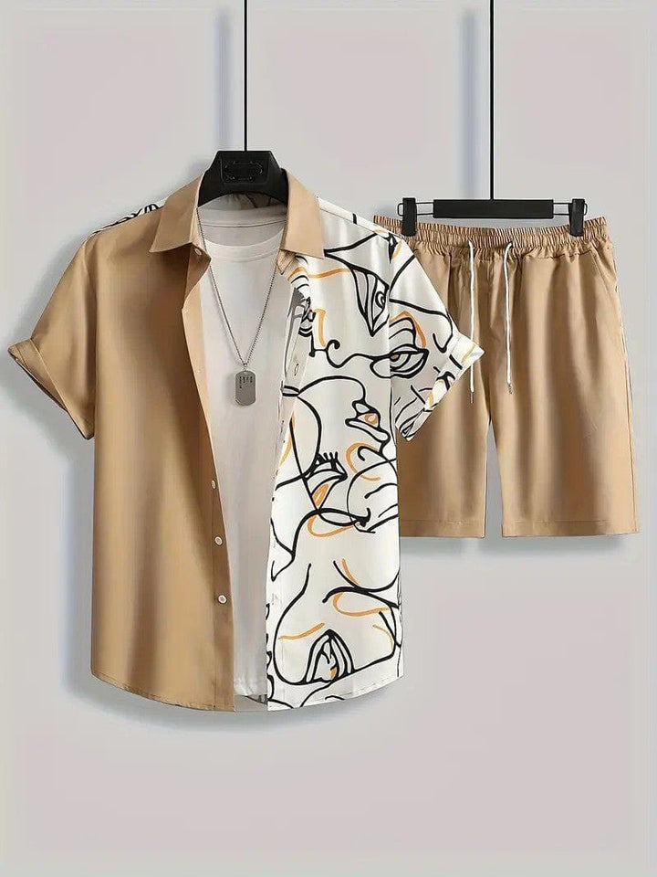Men's Animal Print Short Sleeve Shirt & Shorts Set – Trendy Sportswear by LUXE AHMAR – Available at LUXE AHMAR