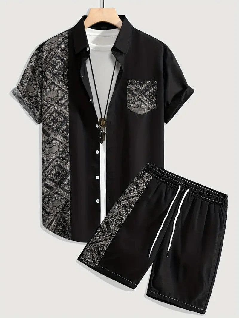Men's Animal Print Short Sleeve Shirt & Shorts Set – Trendy Sportswear by LUXE AHMAR – Available at LUXE AHMAR