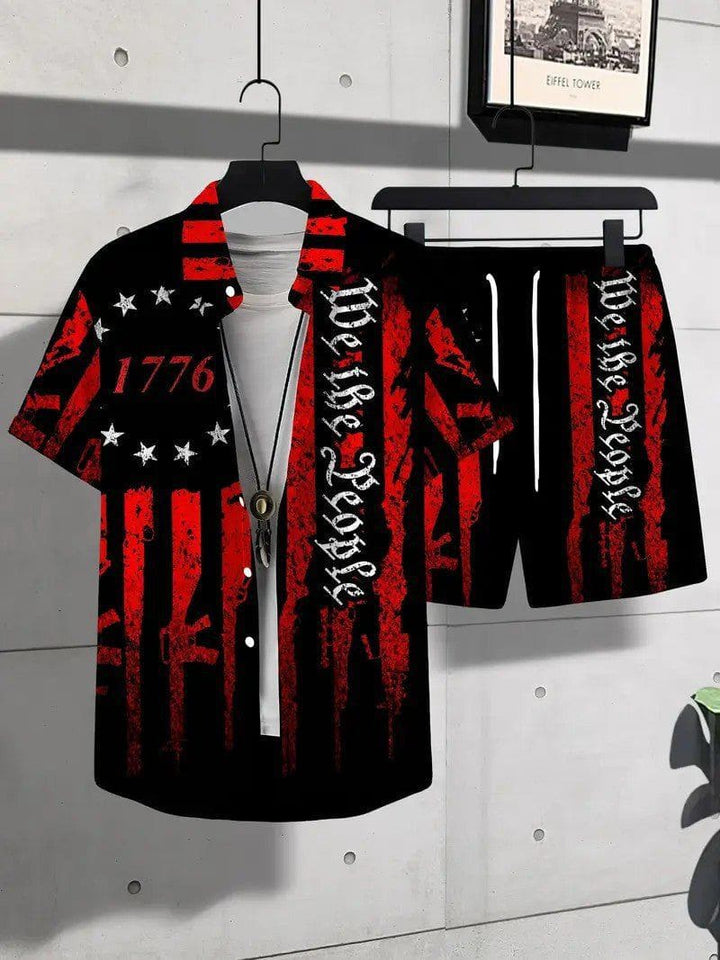 Men's Animal Print Short Sleeve Shirt & Shorts Set – Trendy Sportswear by LUXE AHMAR – Available at LUXE AHMAR