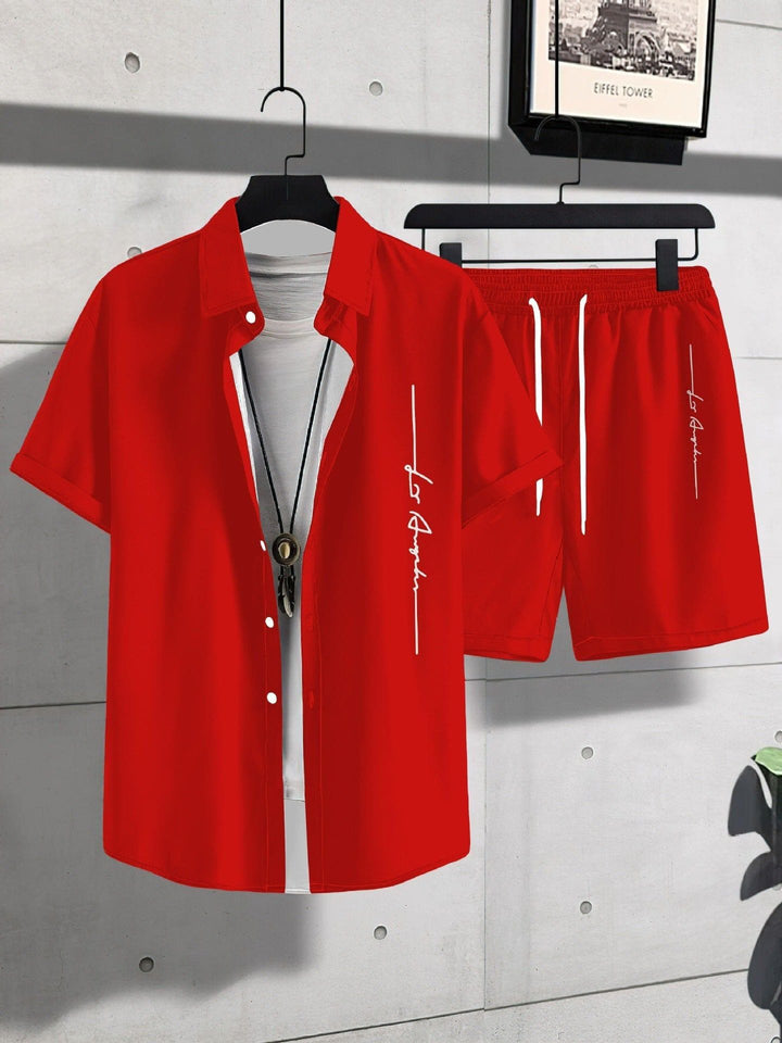 Men's Animal Print Short Sleeve Shirt & Shorts Set – Trendy Sportswear by LUXE AHMAR – Available at LUXE AHMAR