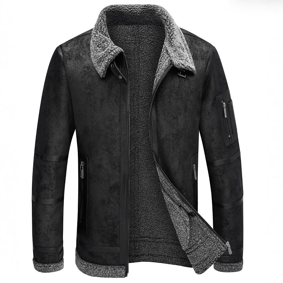 Men's Autumn And Winter Fleece - lined Thickened Fur Jacket by LUXE AHMAR – Available at LUXE AHMAR