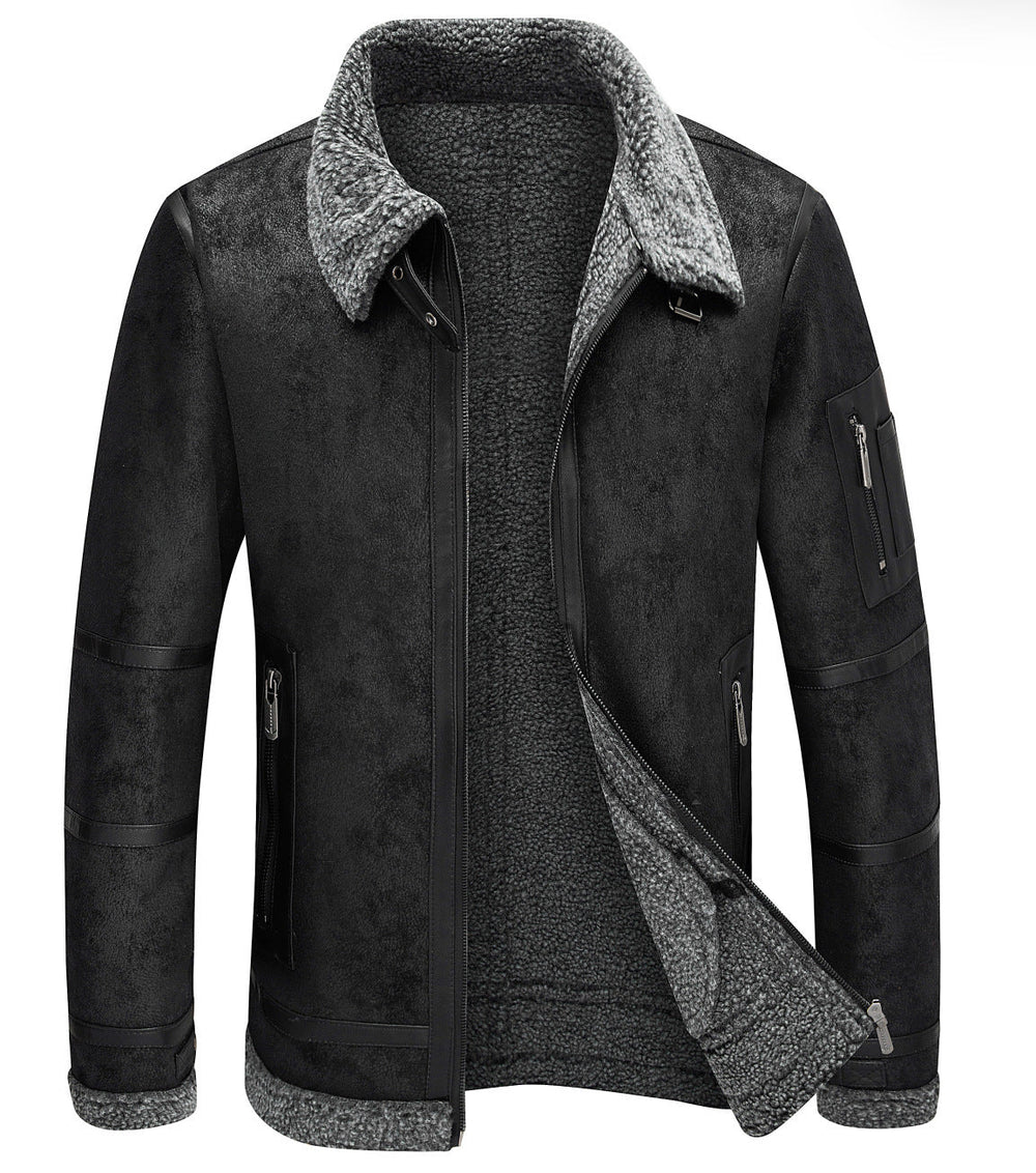 Men's Autumn And Winter Fleece - lined Thickened Fur Jacket by LUXE AHMAR – Available at LUXE AHMAR