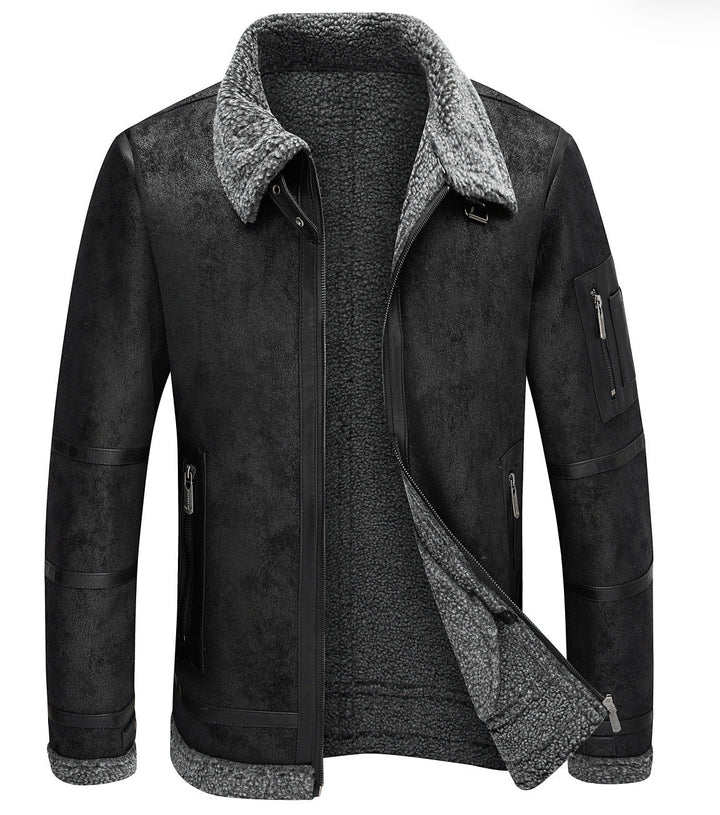 Men's Autumn And Winter Fleece - lined Thickened Fur Jacket by LUXE AHMAR – Available at LUXE AHMAR