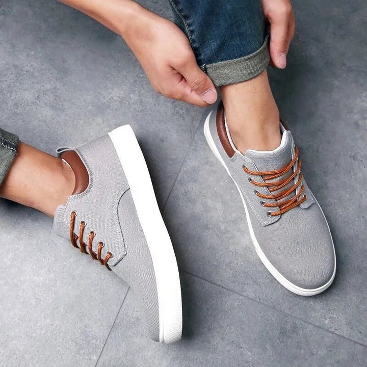 Men's Black Canvas Sneakers – Lace - Up Classic Casual Shoes | Spring 2024 Collection by Luxe Ahmar – Available at LUXE AHMAR