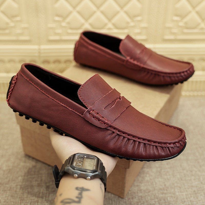 Men’s British Style Fashion Leather Beanie Shoes – Tall Crown Genuine Leather Casual Sneakers by LUXE AHMAR – Available at LUXE AHMAR