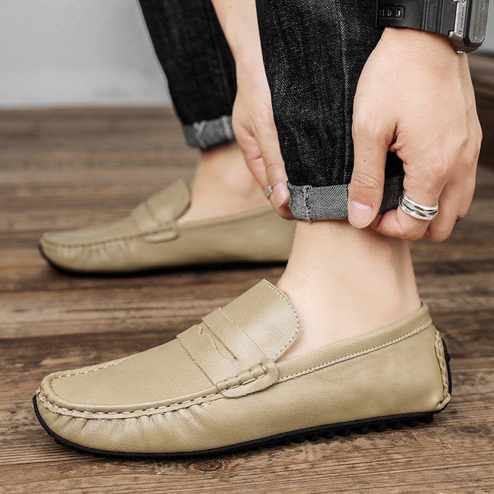 Men’s British Style Fashion Leather Beanie Shoes – Tall Crown Genuine Leather Casual Sneakers by LUXE AHMAR – Available at LUXE AHMAR