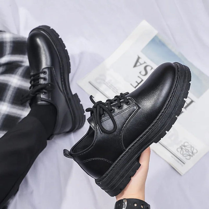 Men's British Style Formal Leather Shoes – Lace - Up Casual Business Shoes with Thick Soles by Luxe Ahmar – Available at LUXE AHMAR