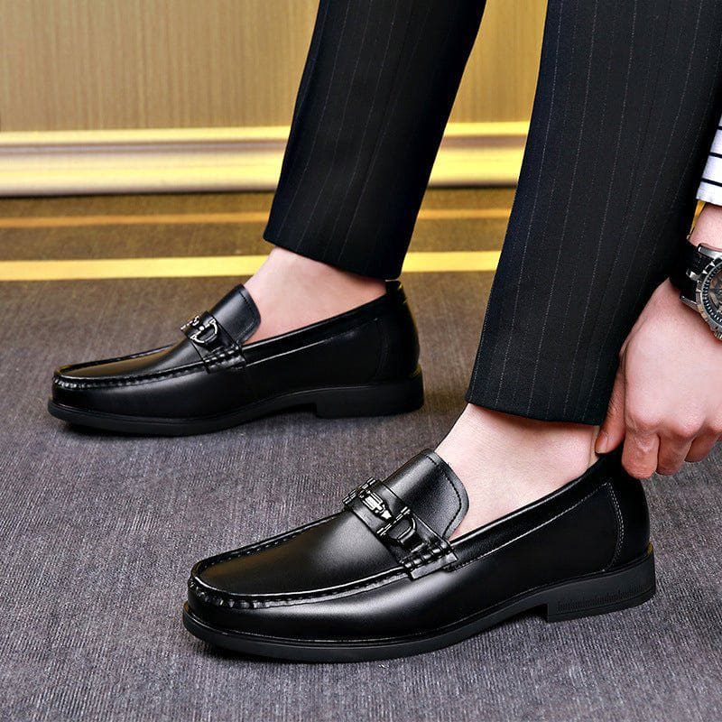 Men’s Business Breathable Leather Shoes – Low Top Cow Split Leather, Non - Slip Rubber Sole, Comfortable & Durable by LUXE AHMAR – Available at LUXE AHMAR