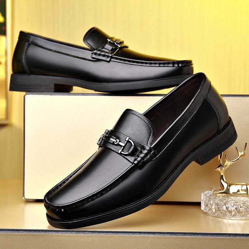 Men’s Business Breathable Leather Shoes – Low Top Cow Split Leather, Non - Slip Rubber Sole, Comfortable & Durable by LUXE AHMAR – Available at LUXE AHMAR