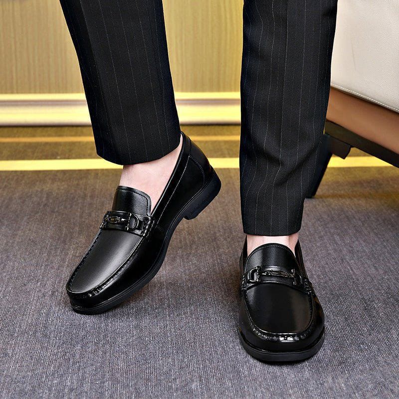 Men’s Business Breathable Leather Shoes – Low Top Cow Split Leather, Non - Slip Rubber Sole, Comfortable & Durable by LUXE AHMAR – Available at LUXE AHMAR