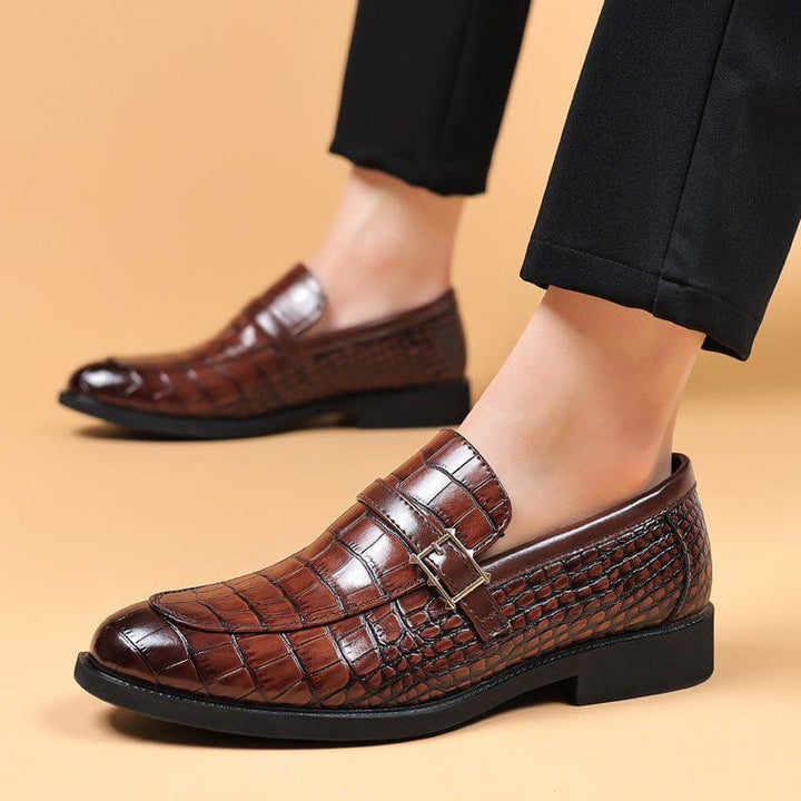 Men’s Business Leather Shoes – Crocodile Pattern, Height Increasing Formal Dress Shoes by LUXE AHMAR – Available at LUXE AHMAR