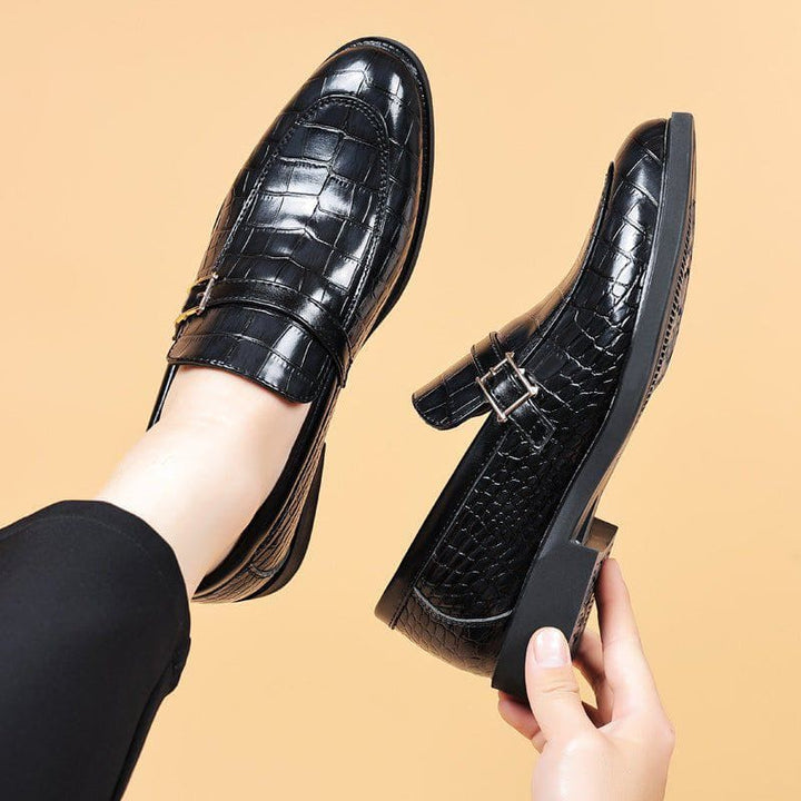 Men’s Business Leather Shoes – Crocodile Pattern, Height Increasing Formal Dress Shoes by LUXE AHMAR – Available at LUXE AHMAR