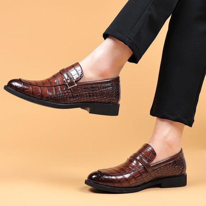 Men’s Business Leather Shoes – Crocodile Pattern, Height Increasing Formal Dress Shoes by LUXE AHMAR – Available at LUXE AHMAR
