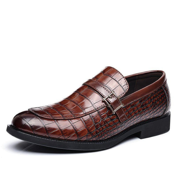 Men’s Business Leather Shoes – Crocodile Pattern, Height Increasing Formal Dress Shoes by LUXE AHMAR – Available at LUXE AHMAR