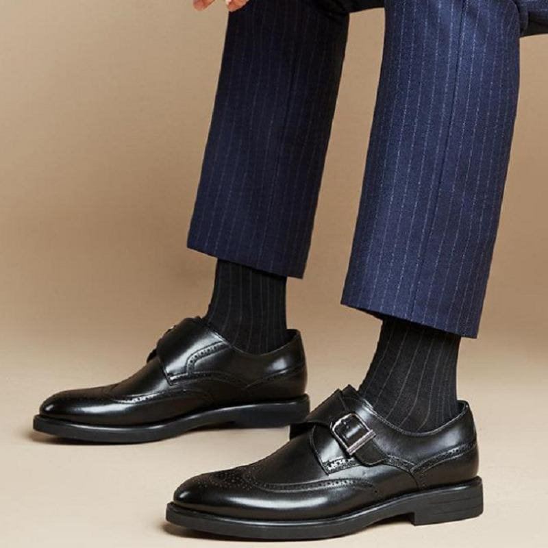 Men’s Carving Brogue Business Formal Leather Shoes – Low Top PU Leather, Rubber Sole by LUXE AHMAR – Available at LUXE AHMAR