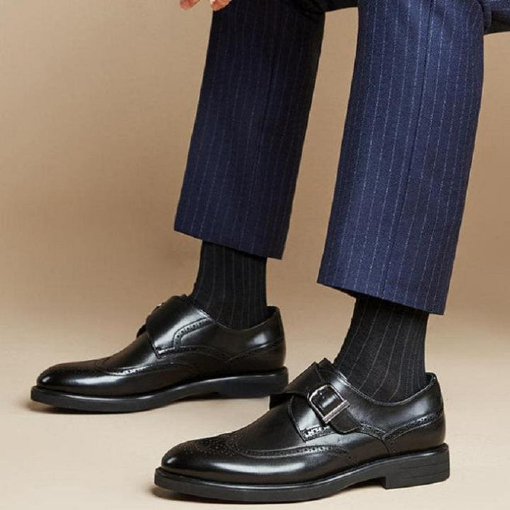 Men’s Carving Brogue Business Formal Leather Shoes – Low Top PU Leather, Rubber Sole by LUXE AHMAR – Available at LUXE AHMAR