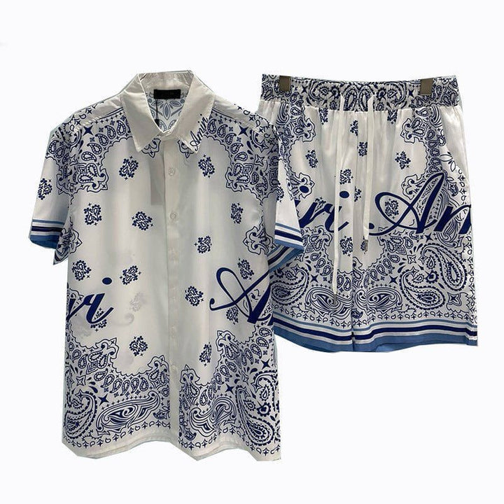 Men's Casual Beach Shirt & Shorts Set – Lightweight Summer Streetwear by LUXE AHMAR – Available at LUXE AHMAR