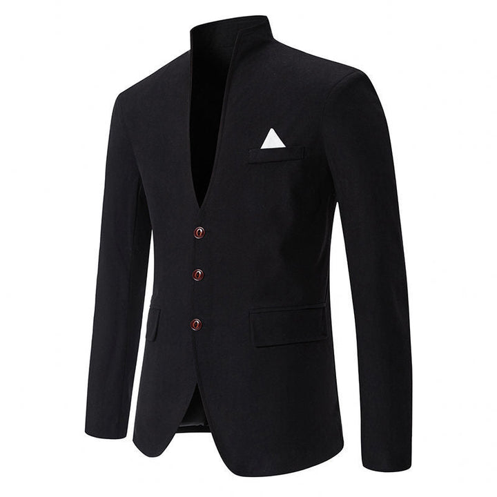 Men's Color Stitching Stand - collar Casual Slim Fit Suit by LUXE AHMAR – Available at LUXE AHMAR