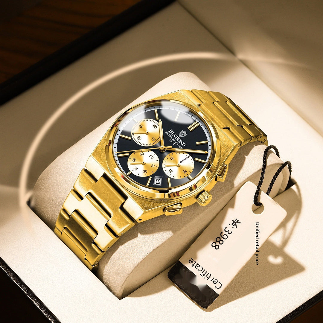 Men's Fashion Elegant Three Eyes And Six Needles Chronograph Watch by LUXE AHMAR – Available at LUXE AHMAR