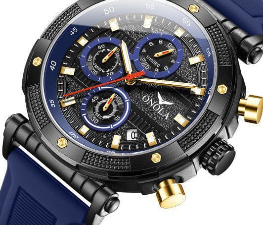 Men’s Fashion Multifunction Quartz Watch – Waterproof with Leather - Style Strap by LUXE AHMAR – Available at LUXE AHMAR