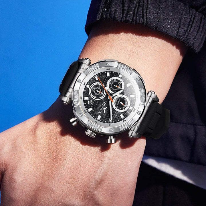 Men’s Fashion Multifunction Quartz Watch – Waterproof with Leather - Style Strap by LUXE AHMAR – Available at LUXE AHMAR