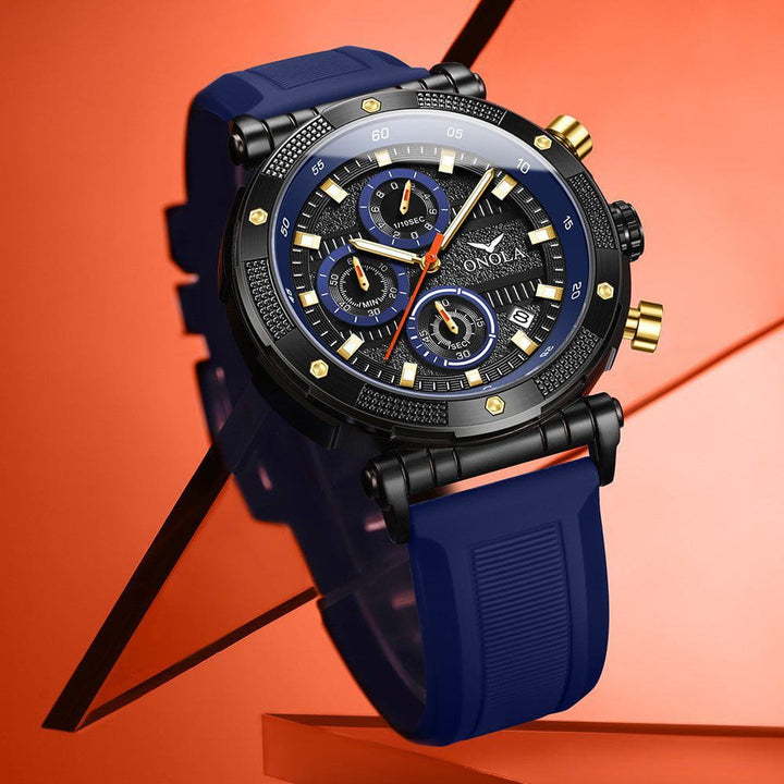 Men’s Fashion Multifunction Quartz Watch – Waterproof with Leather - Style Strap by LUXE AHMAR – Available at LUXE AHMAR