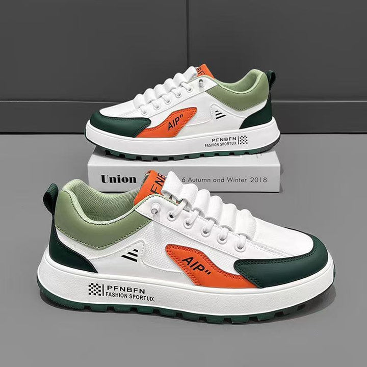 Men's Fashion Sports Casual Shoes – Breathable PU Leather Sneakers with Stylish Color Accents by LUXE AHMAR – Available at LUXE AHMAR