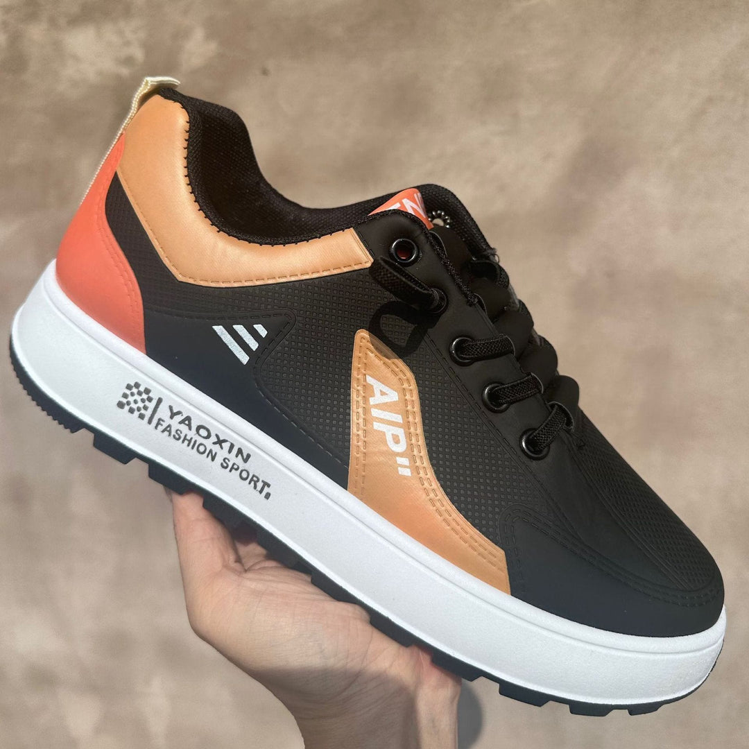 Men's Fashion Sports Casual Shoes – Breathable PU Leather Sneakers with Stylish Color Accents by LUXE AHMAR – Available at LUXE AHMAR