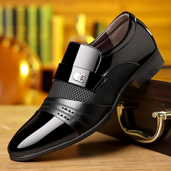 Men's Formal Leather Oxford Shoes – Black Pointed Toe Loafers for Office & Parties by Luxe Ahmar – Available at LUXE AHMAR