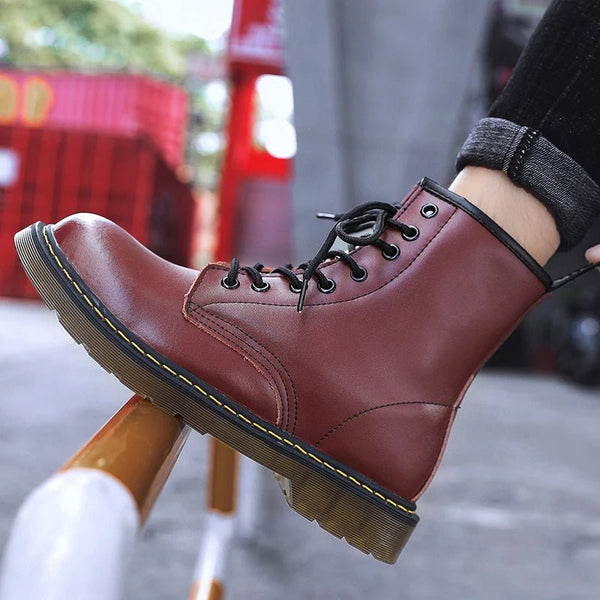 Men's Genuine Leather Classic Six - Hole Boots – Fashion British Style Riding Ankle Boots, Outdoor Boots, Sizes 35 - 48 by Luxe Ahmar – Available at LUXE AHMAR