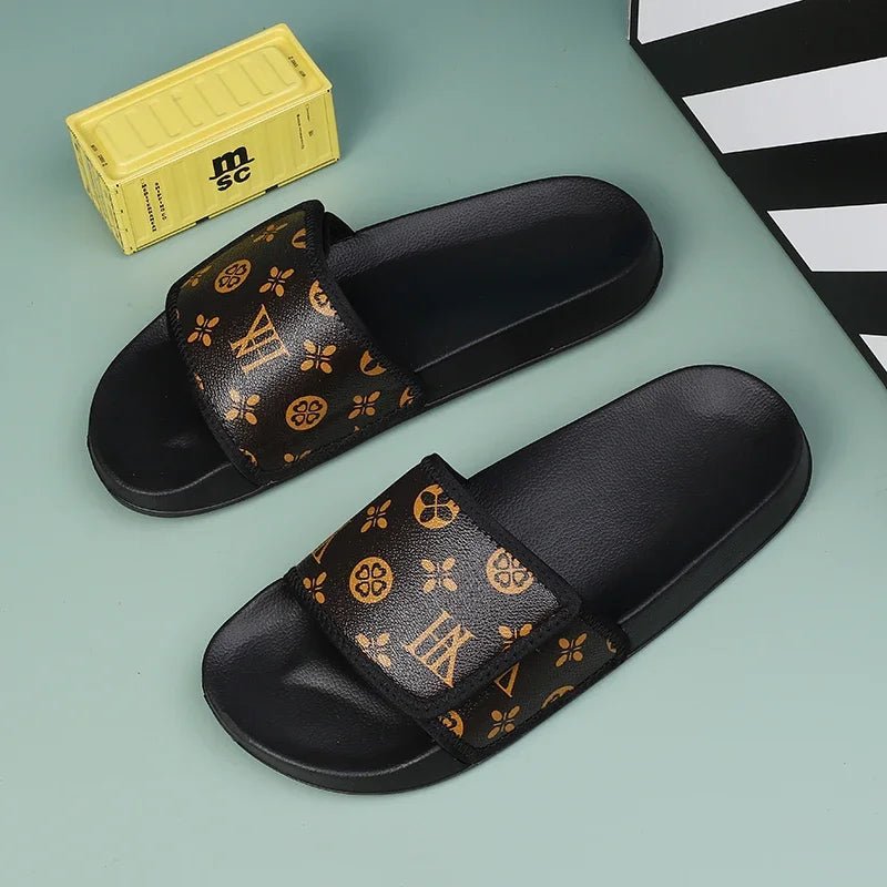 Men's Genuine Leather Sandals – Comfortable Summer Flip Flops & House Slippers for Men by Luxe Ahmar – Available at LUXE AHMAR