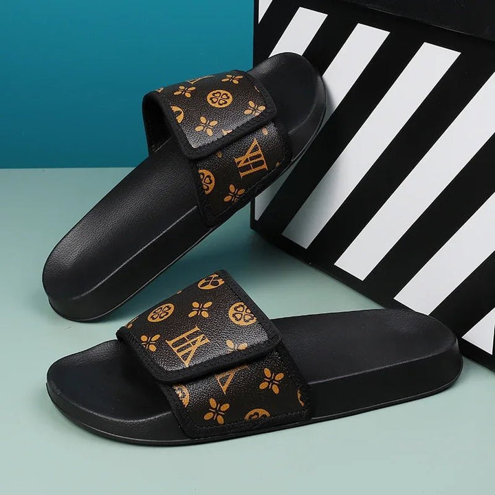 Men's Genuine Leather Sandals – Comfortable Summer Flip Flops & House Slippers for Men by Luxe Ahmar – Available at LUXE AHMAR