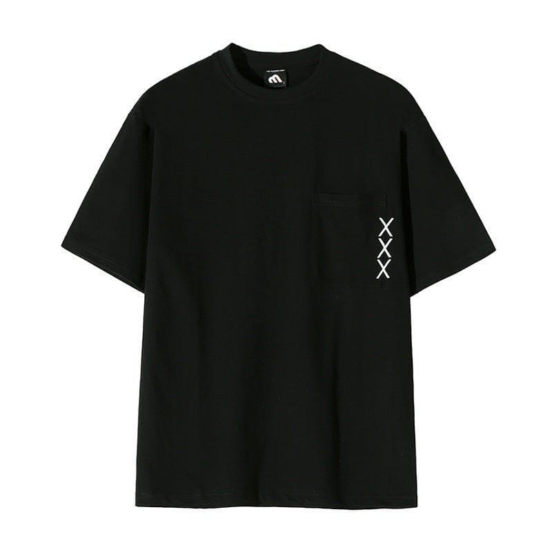 Men’s Geometric Embroidered Tee – Loose Fit Summer Cotton T-Shirt for Teens by LUXE AHMAR – Available at LUXE AHMAR