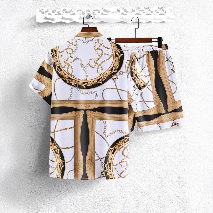 Men's Gold Chain 3D Printed Shirt & Shorts Set – Summer Streetwear by LUXE AHMAR – Available at LUXE AHMAR
