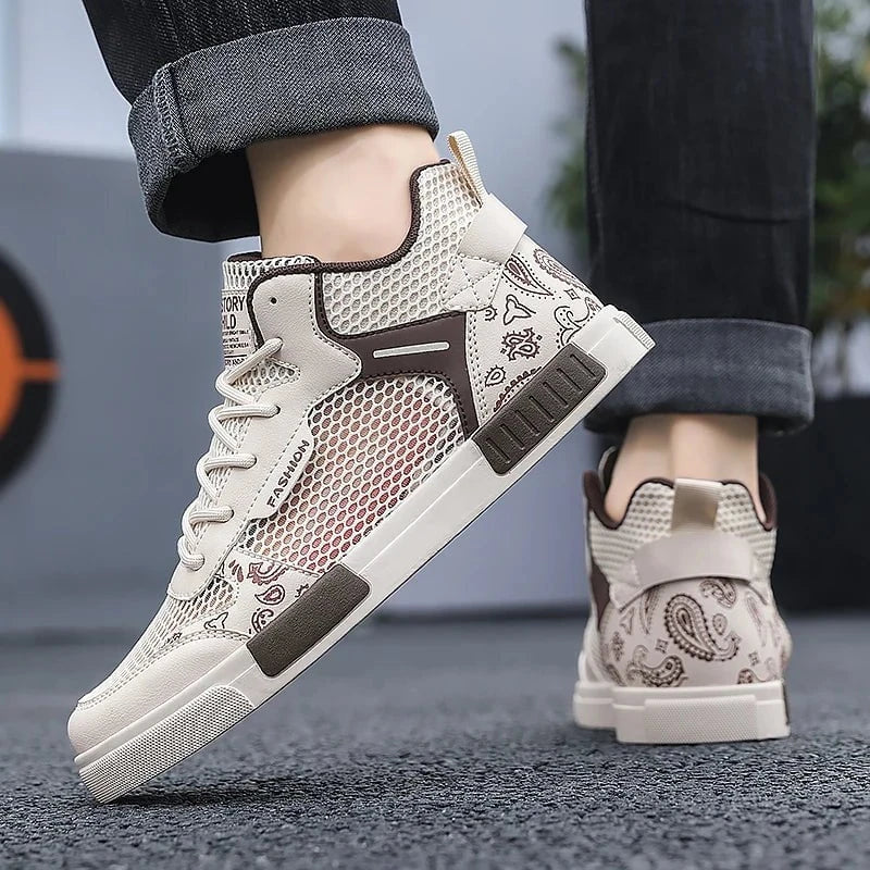 Men's High - Top Breathable Mesh Sneakers – Summer Lightweight Anti - Slip Tennis & Skate Shoes in Large Sizes up to 47 by Luxe Ahmar – Available at LUXE AHMAR