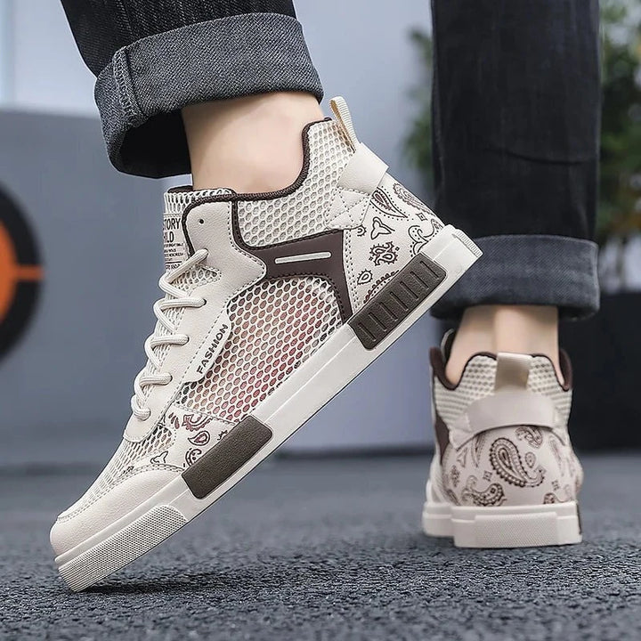 Men's High - Top Breathable Mesh Sneakers – Summer Lightweight Anti - Slip Tennis & Skate Shoes in Large Sizes up to 47 by Luxe Ahmar – Available at LUXE AHMAR