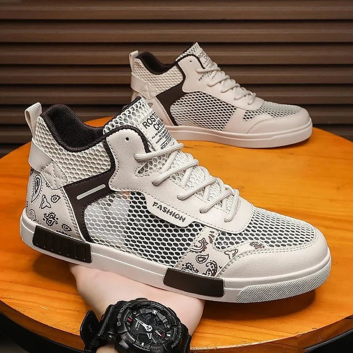 Men's High - Top Breathable Mesh Sneakers – Summer Lightweight Anti - Slip Tennis & Skate Shoes in Large Sizes up to 47 by Luxe Ahmar – Available at LUXE AHMAR