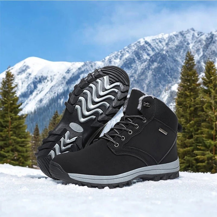 Men's High - Top Leather Boots – Winter Plush Warm Ankle Shoes, Non - Slip Outdoor Sneakers, Lace - Up Fashion Boots for Men by Luxe Ahmar – Available at LUXE AHMAR