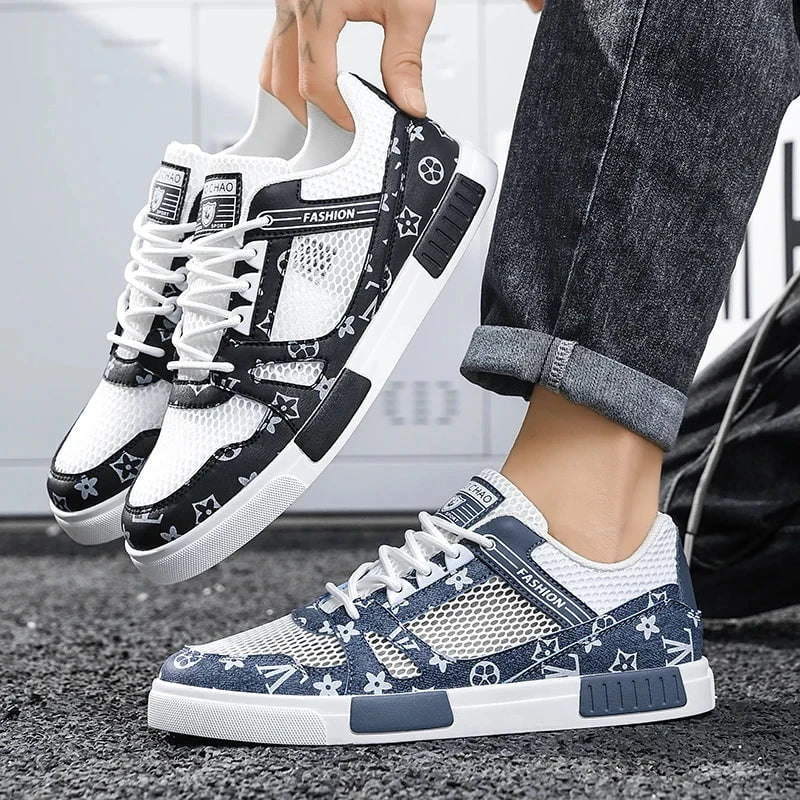 Men's Large Size Breathable Mesh Skateboard Shoes – Lightweight Hollow Running Sneakers for Summer 2025 by Luxe Ahmar – Available at LUXE AHMAR