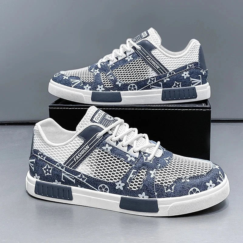 Men's Large Size Breathable Mesh Skateboard Shoes – Lightweight Hollow Running Sneakers for Summer 2025 by Luxe Ahmar – Available at LUXE AHMAR