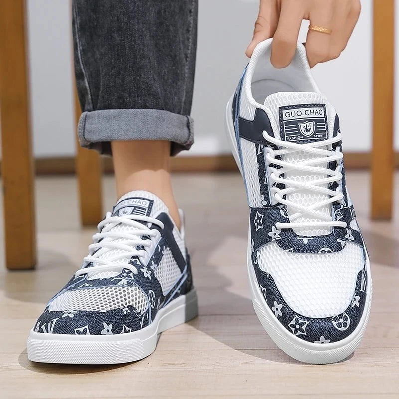 Men's Large Size Breathable Mesh Skateboard Shoes – Lightweight Hollow Running Sneakers for Summer 2025 by Luxe Ahmar – Available at LUXE AHMAR